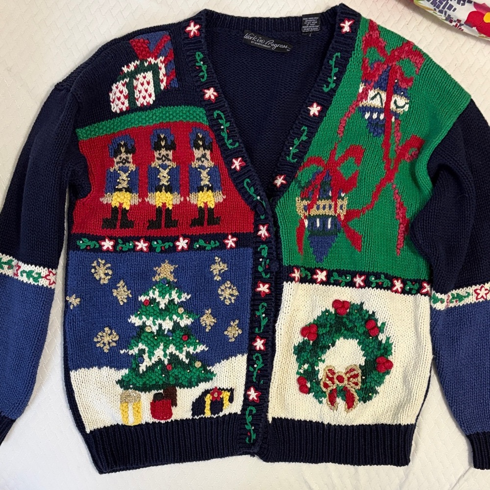 Vintage Festive Holiday Cardigan Sweater